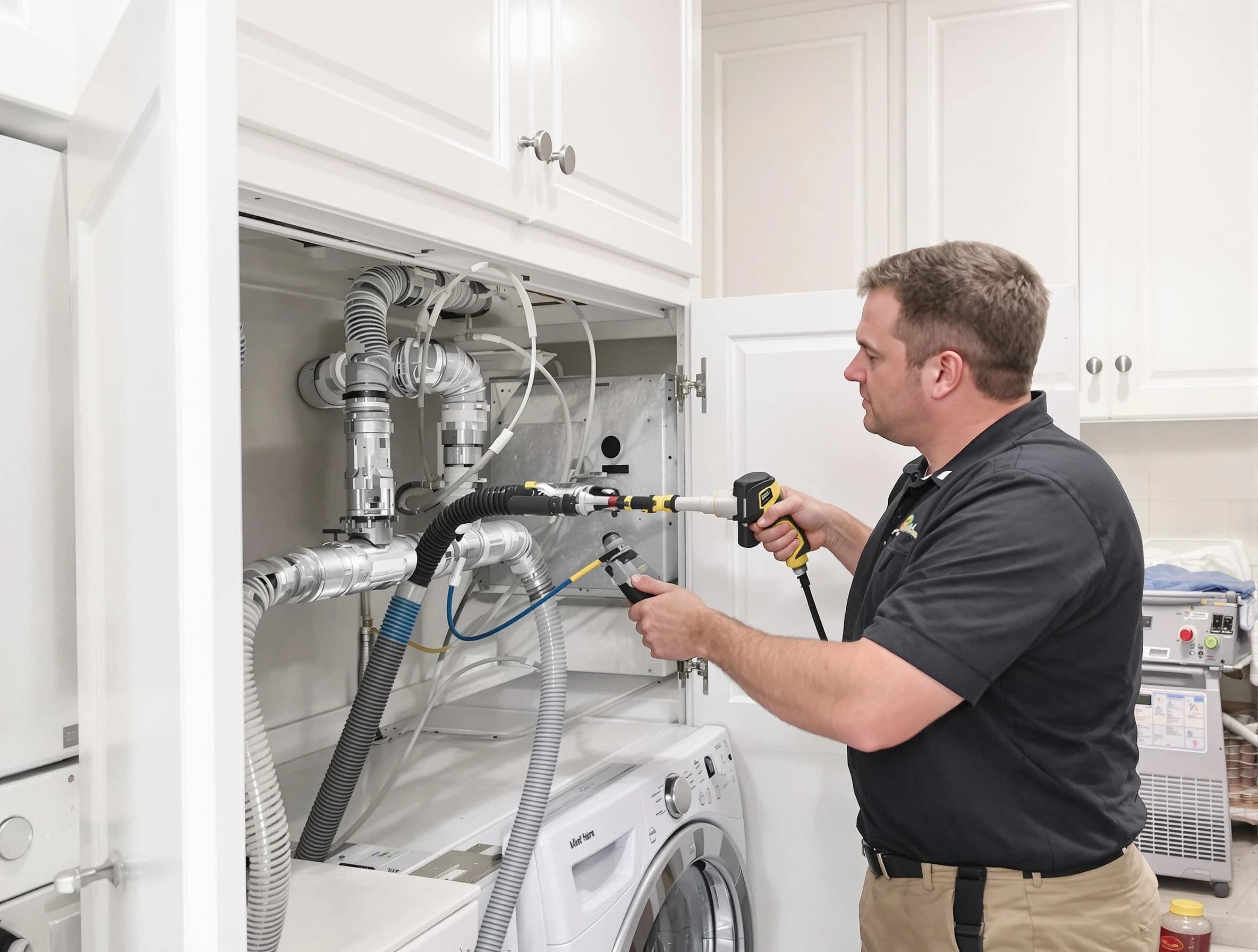 Carefree Dryer Vent Cleaning professional removing severe blockage from a clogged dryer vent in Carefree