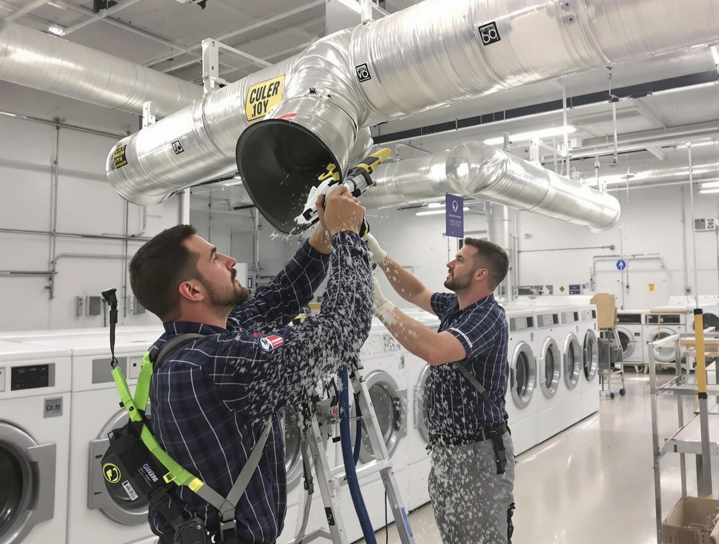 Carefree Dryer Vent Cleaning team performing large-scale commercial dryer vent cleaning in Carefree