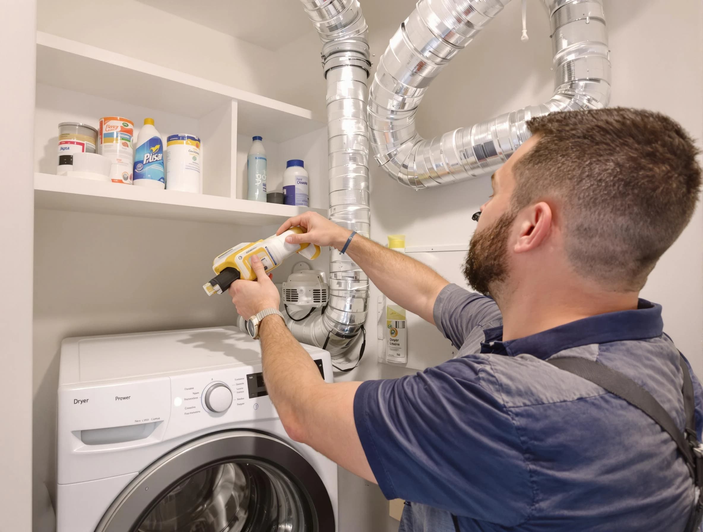 Carefree Dryer Vent Cleaning technician performing dryer vent cleaning at a home in Carefree