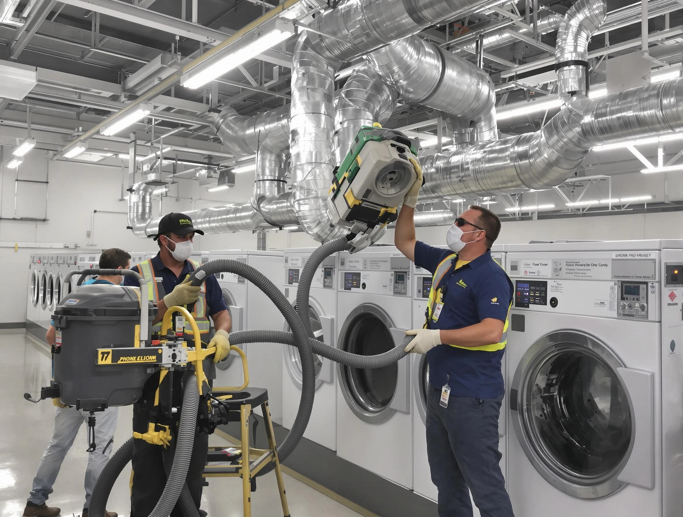 Carefree Dryer Vent Cleaning team cleaning large-scale industrial dryer vent systems at a facility in Carefree