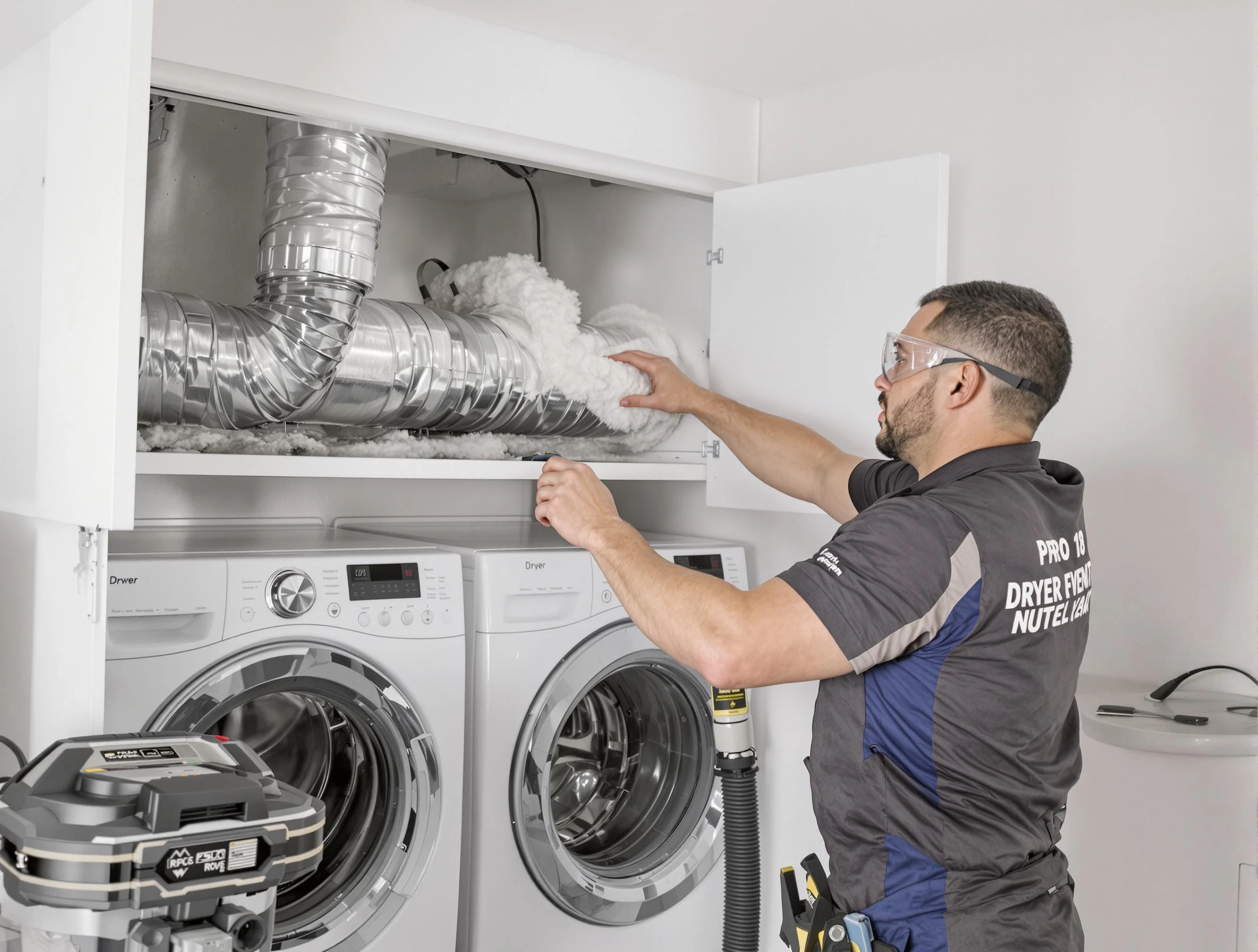 Carefree Dryer Vent Cleaning certified technician performing specialized gas dryer vent cleaning in Carefree
